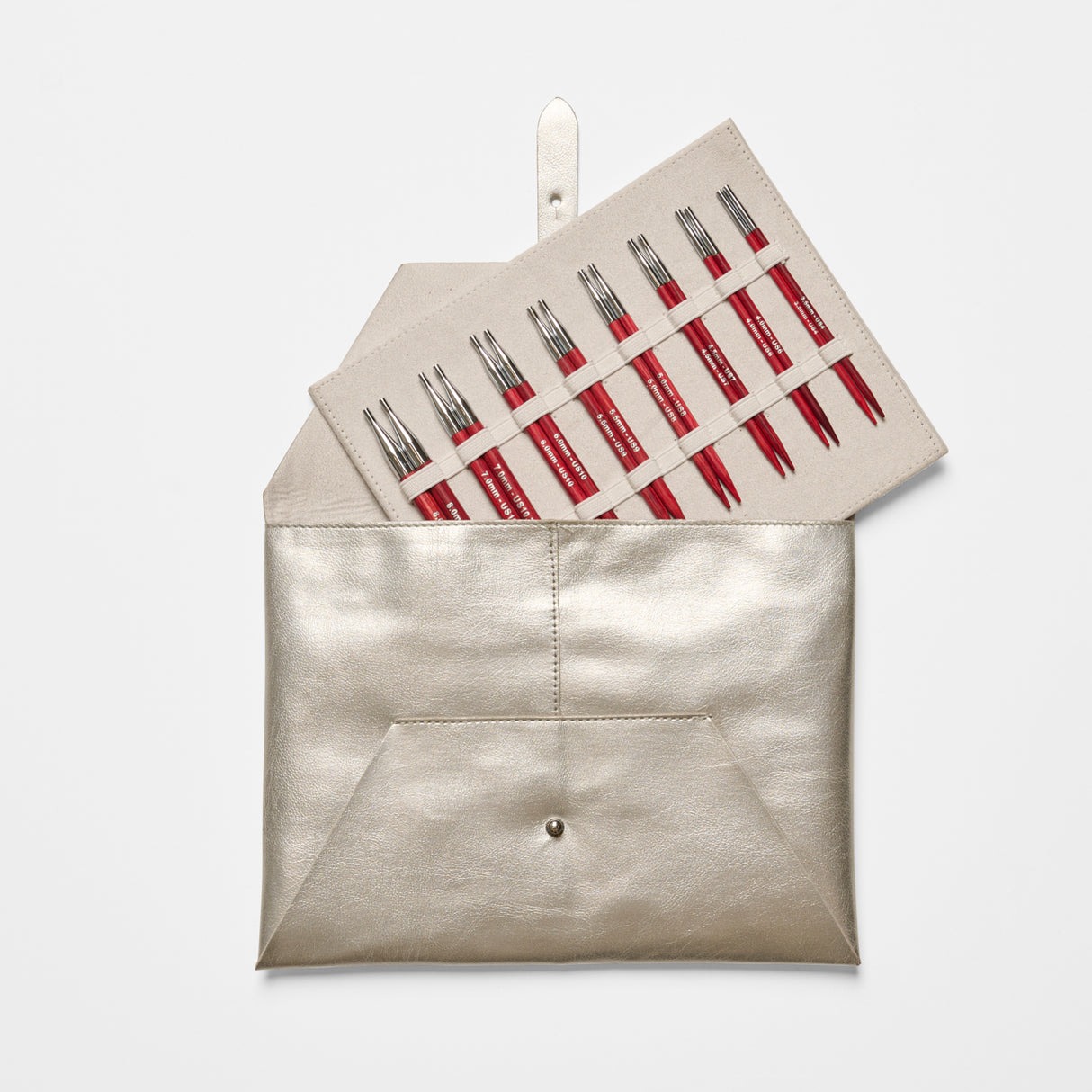 Amore Red Wooden interchangeable circular needles set 3.50-8.00mm