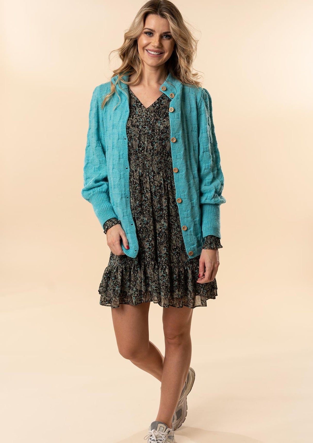 Cardigan with circle pattern