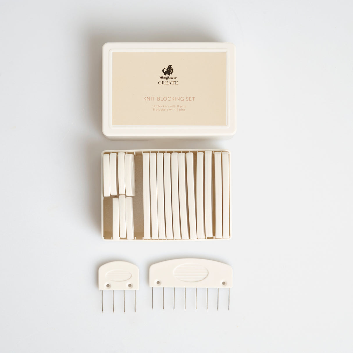 Mayflower Create Knitting Blocks - 12 Blocks with 8 Needles + 8 Blocks with 4 Needles