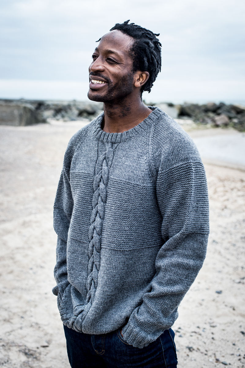 Cable-knit Sweater with braid