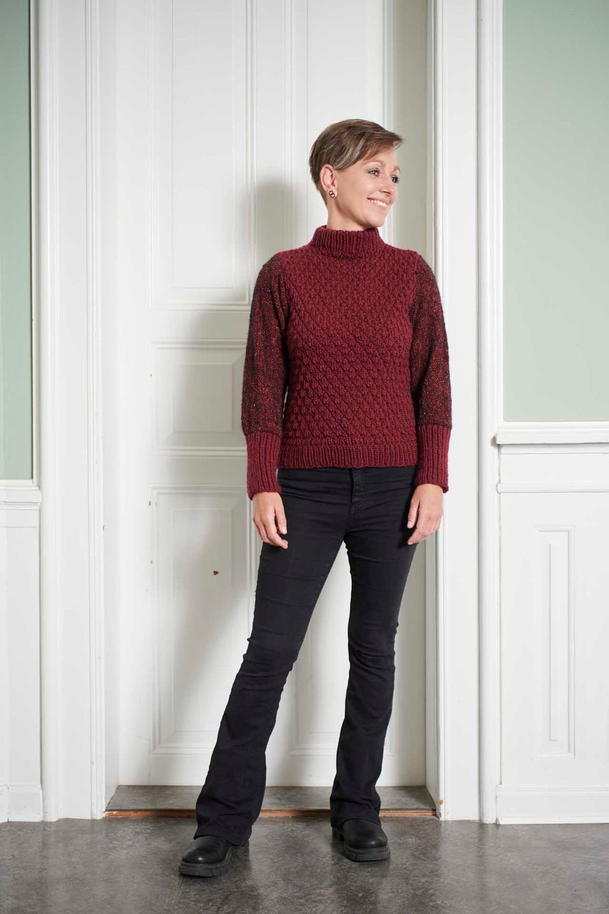 FR1 - Sweater with texture and Casablanca sleeves