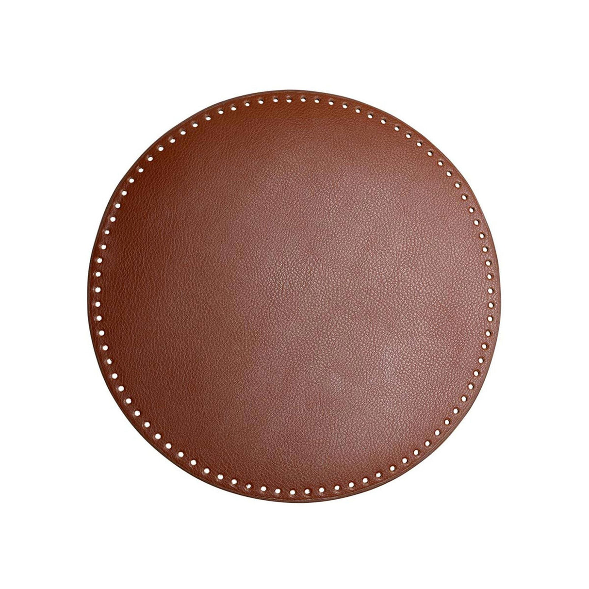 Go Handmade Bag Bottom / Basket Bottom Round in PU Leather 35cm Ø Brown