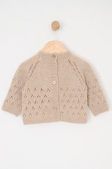 Cardigan with hollow pattern - cashmere style