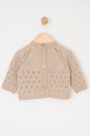 Cardigan with hollow pattern - cashmere style