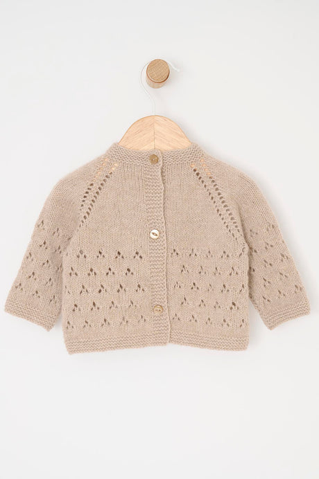 Cardigan with hollow pattern - cashmere style