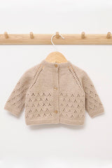 Cardigan with hollow pattern - cashmere style