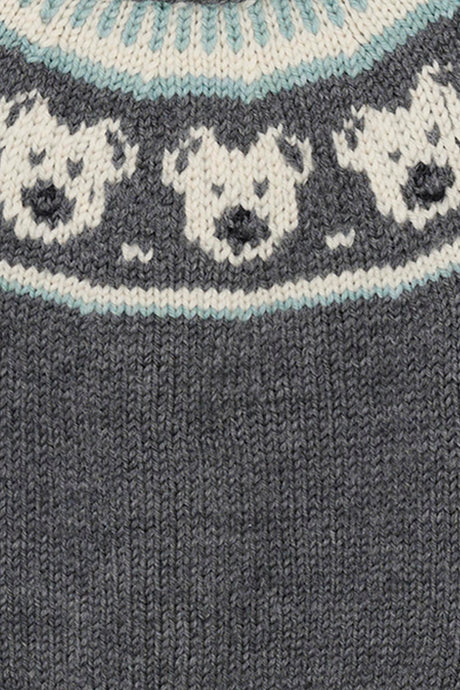 Sweater with teddy bear pattern in the yoke