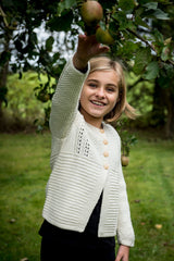 Girl's sweater with lace pattern