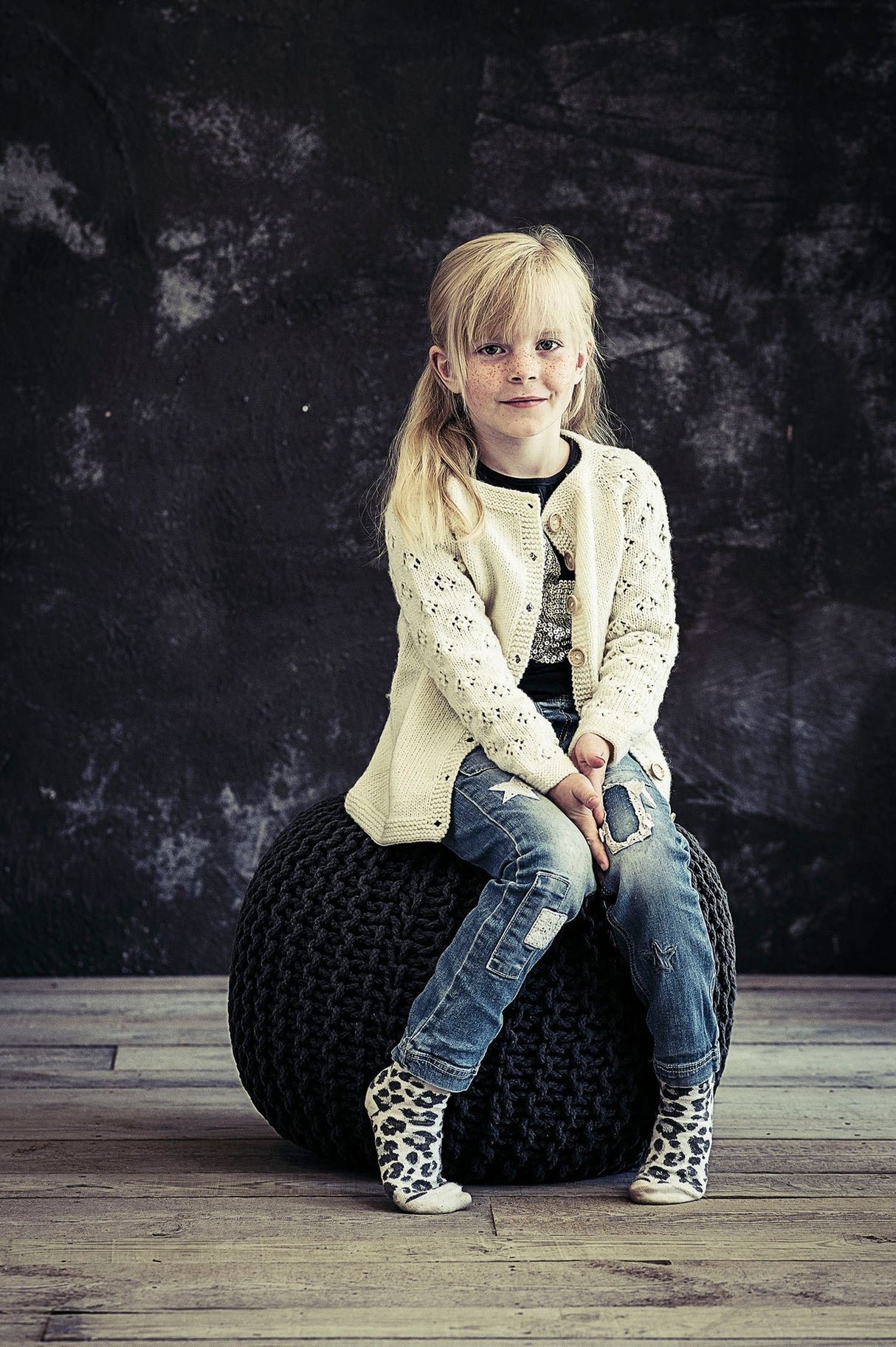 Top-down kids cardigan