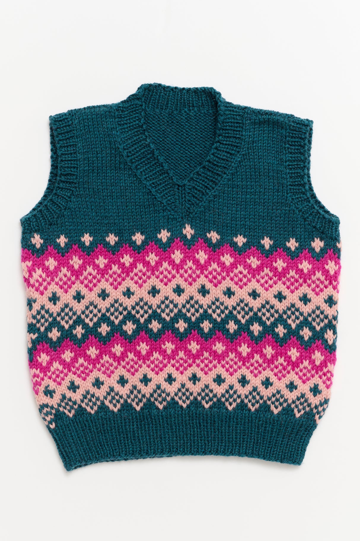 Boy's vest in fair isle pattern