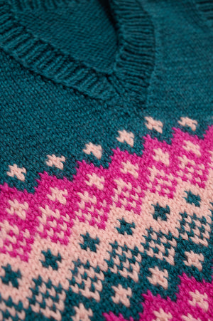 Boy's vest in fair isle pattern