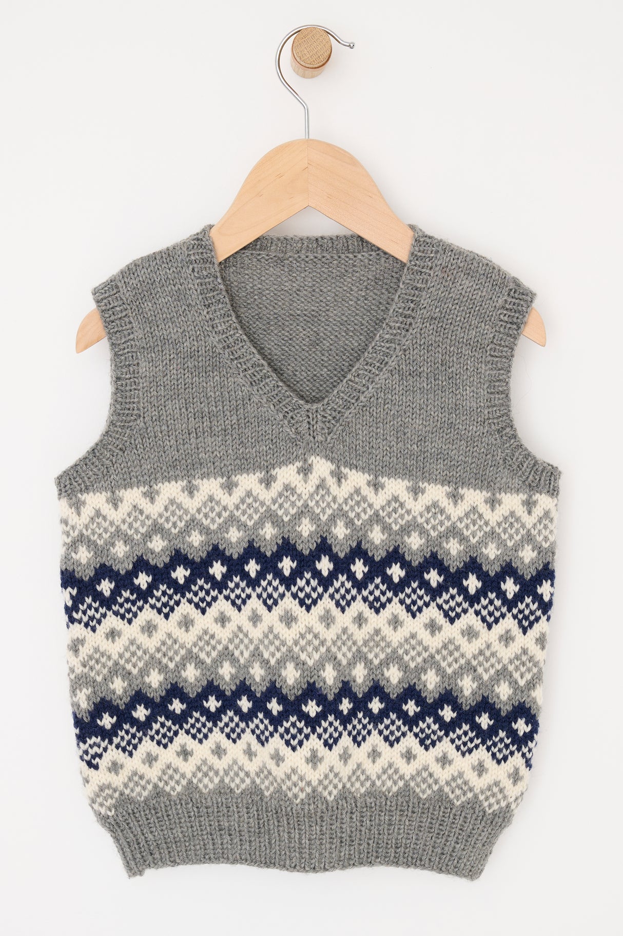 Boy's vest in fair isle pattern