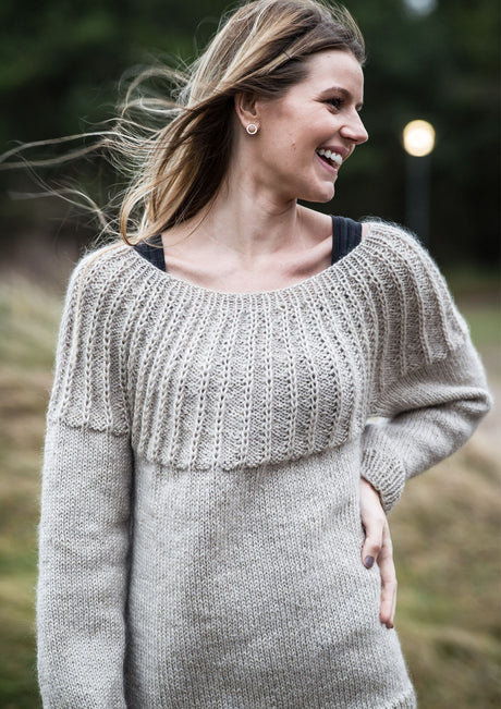 Women's sweater with yoke pattern