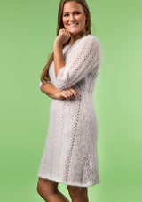 Knitted dress with lace pattern