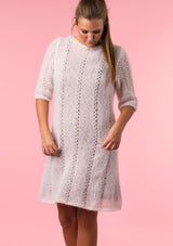 Knitted dress with lace pattern