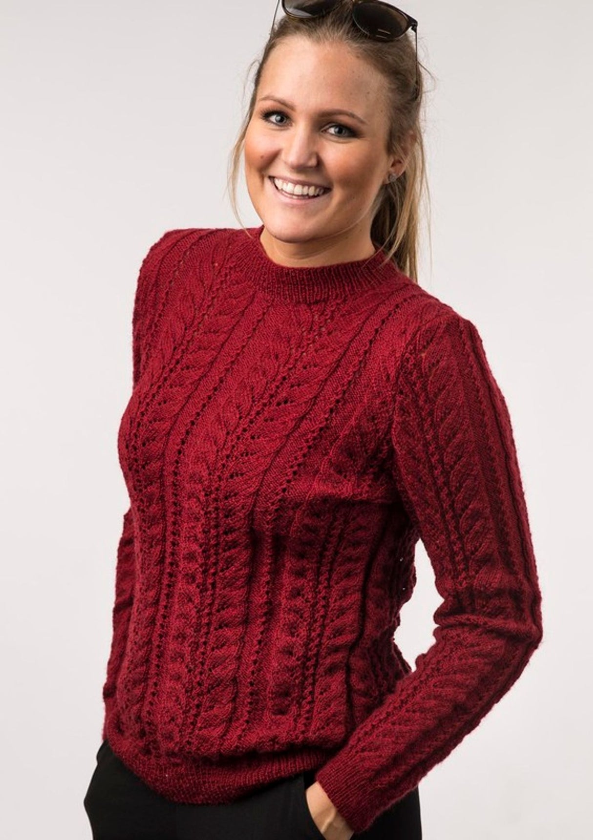 Eyelet pattern sweater 