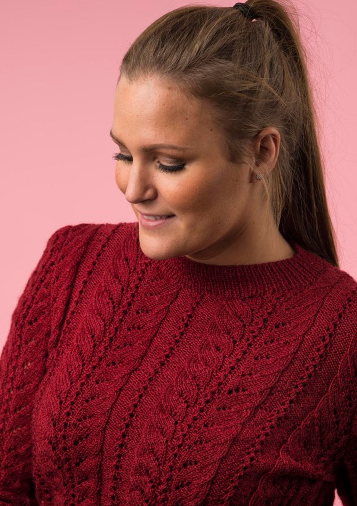 Eyelet pattern sweater 