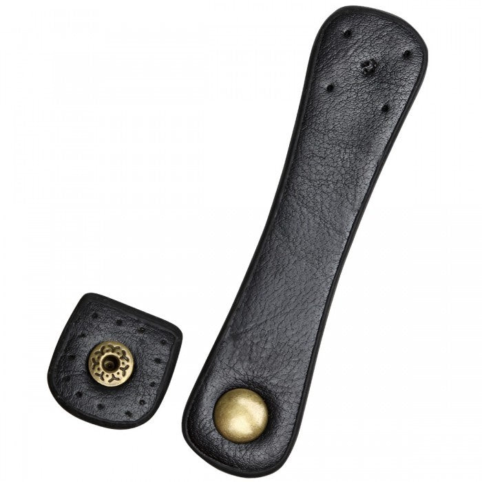 Go Handmade Strap with pressure lock in PU leather 11 x 1.8cm black