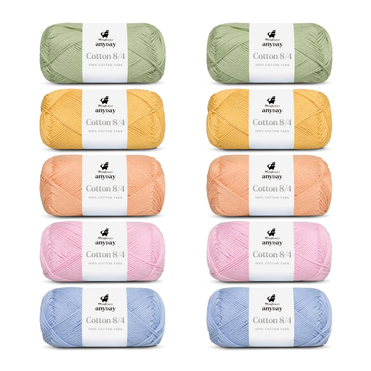 ANYDAY Cotton 8/4 Colorbag 10-pack