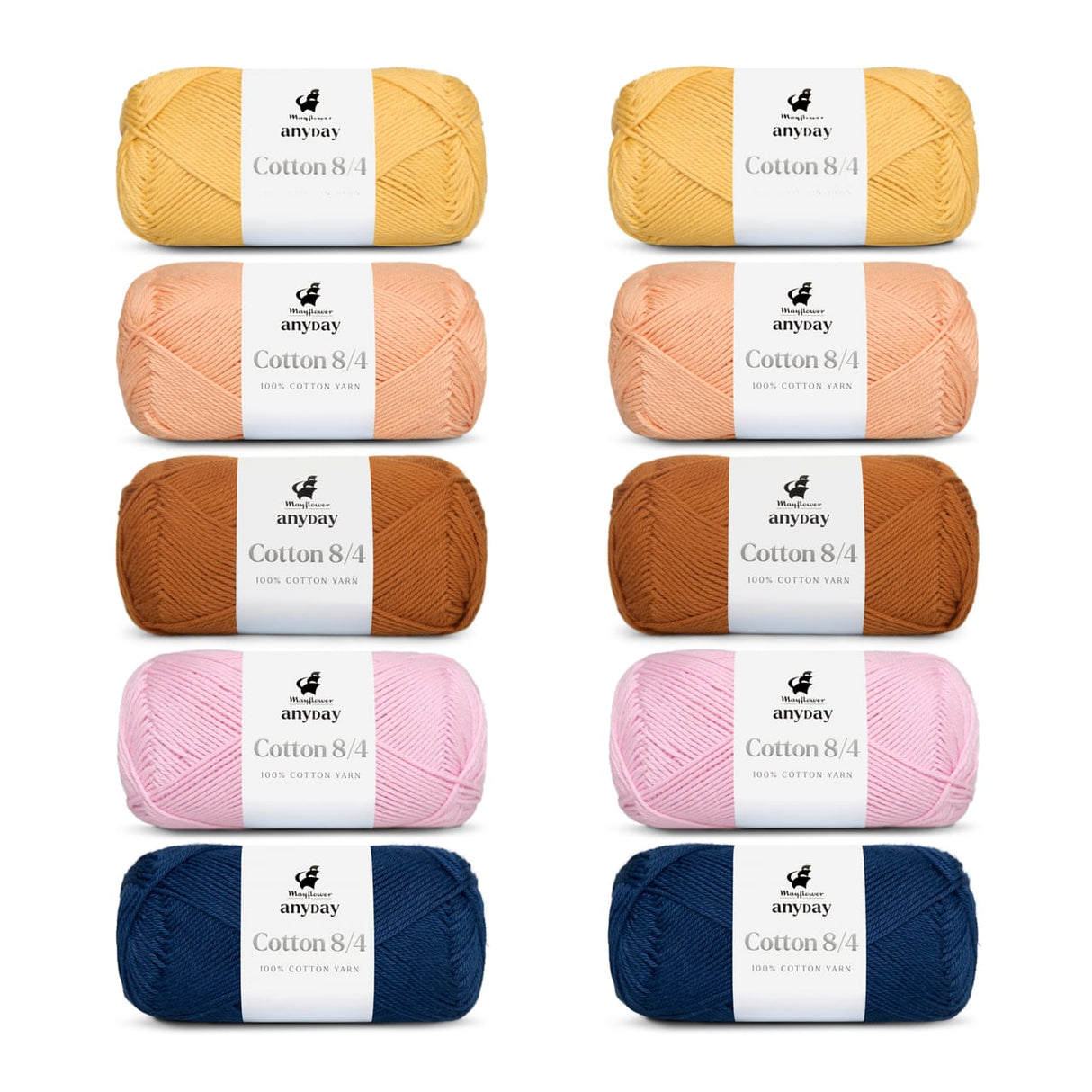 ANYDAY Cotton 8/4 Colorbag 10-pack