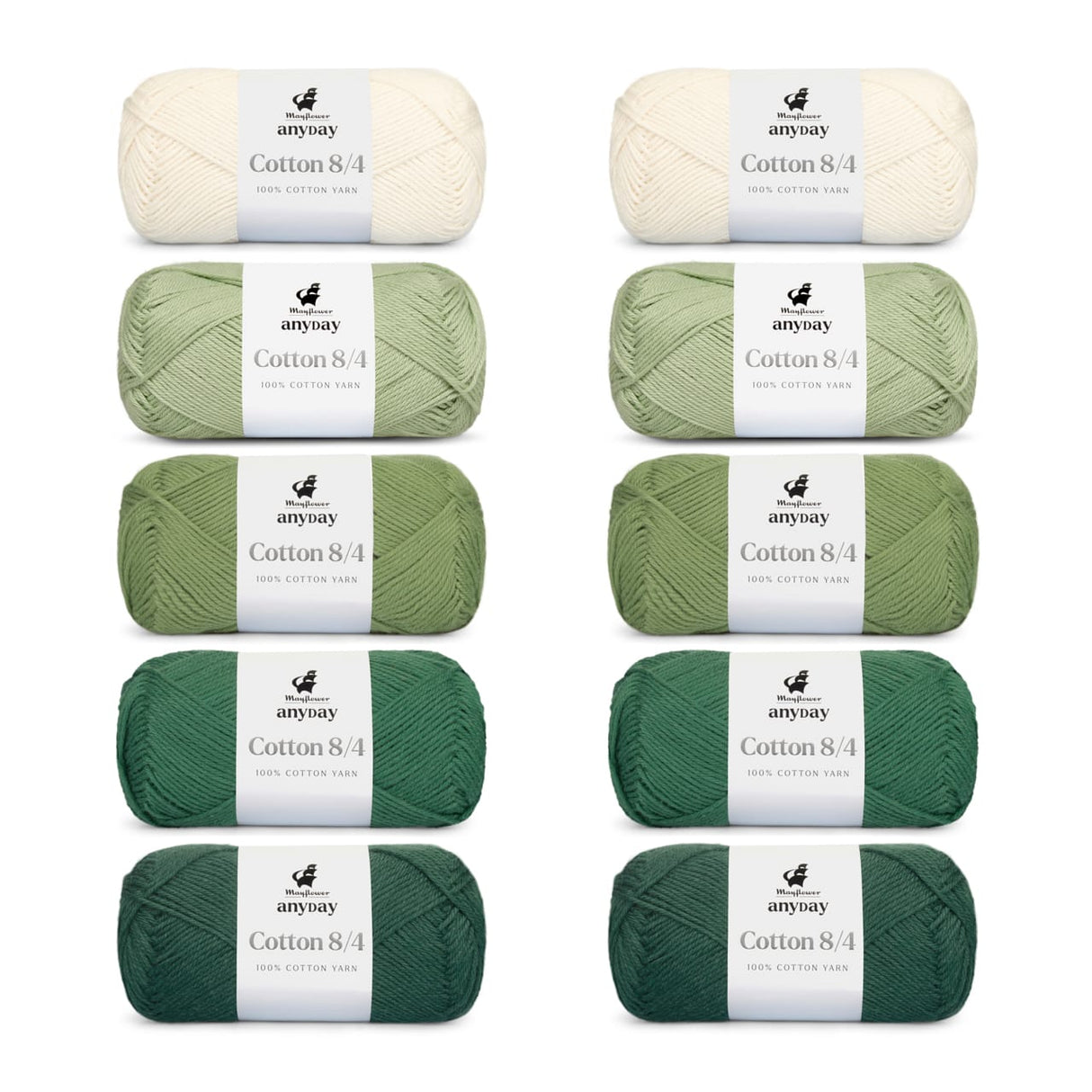 ANYDAY Cotton 8/4 Colorbag 10-pack