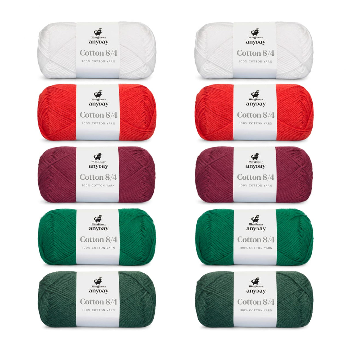 ANYDAY Cotton 8/4 Colorbag 10-pack