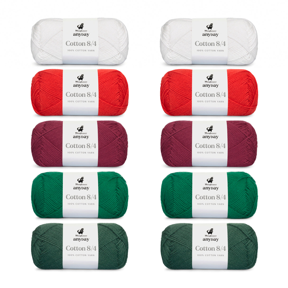 ANYDAY Cotton 8/4 Colorbag 10-pak 