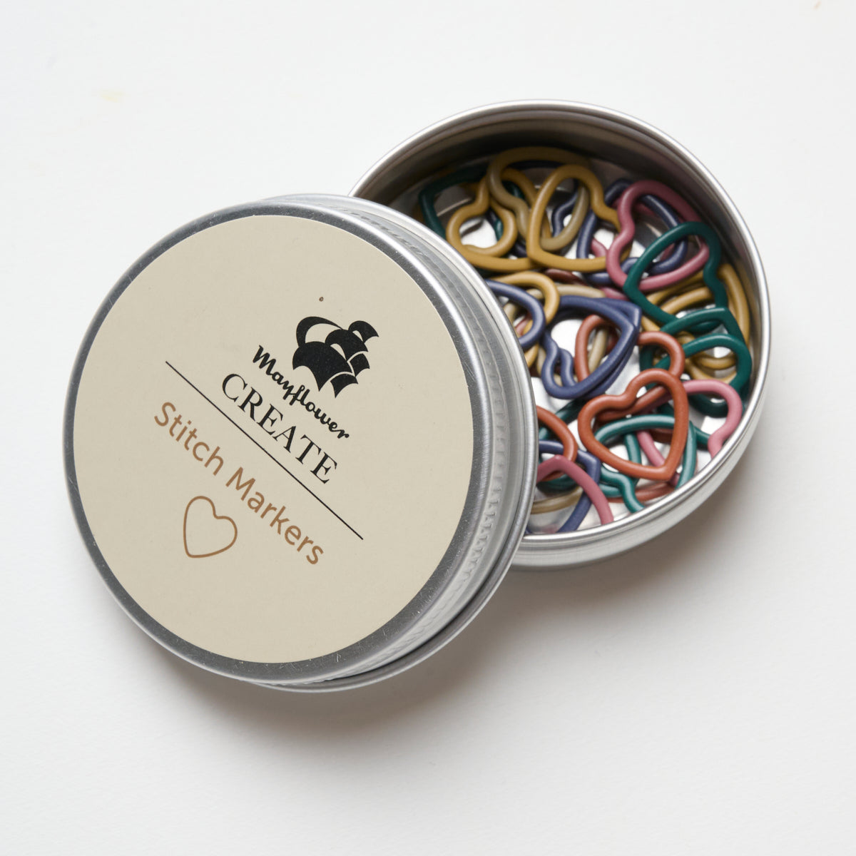 Mayflower Create Stitch Markers Metal Heart-Shaped 42 pcs. - Mix 2