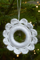 Crochet snow wreath