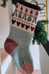 LF14 - Big Christmas sock with nissan trick in turquoise and pink