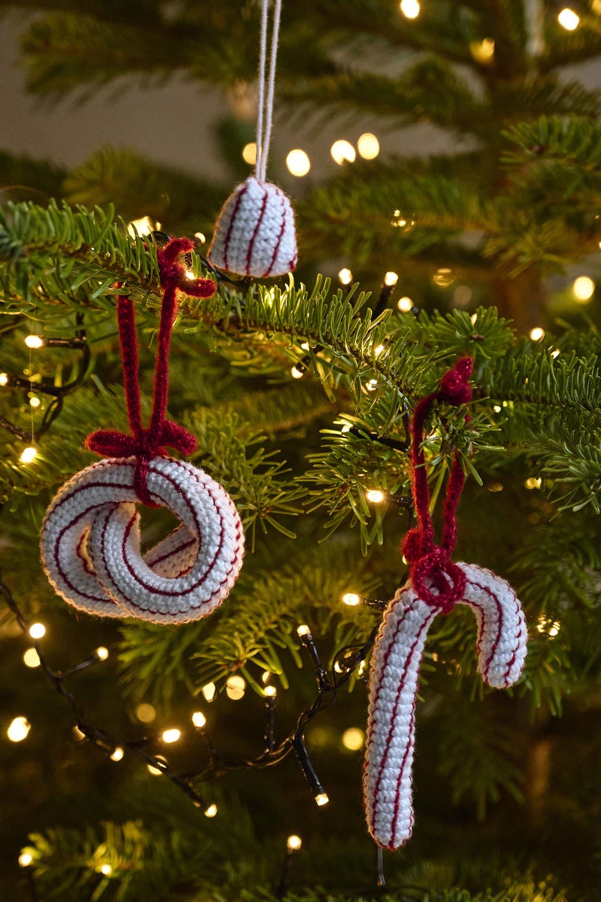 Crochet bun ornaments