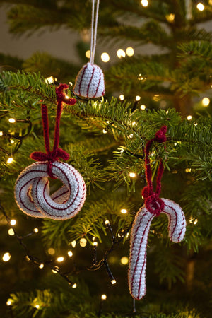 Crochet bun ornaments