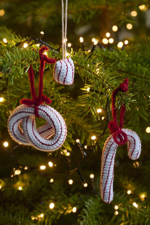 Crochet bun ornaments