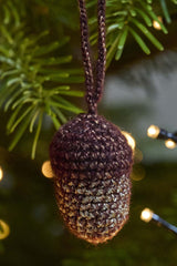 Crocheted ball and acorn with glitter