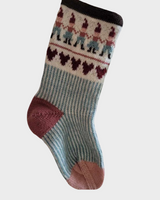 LF14 - Big Christmas sock with nissan trick in turquoise and pink