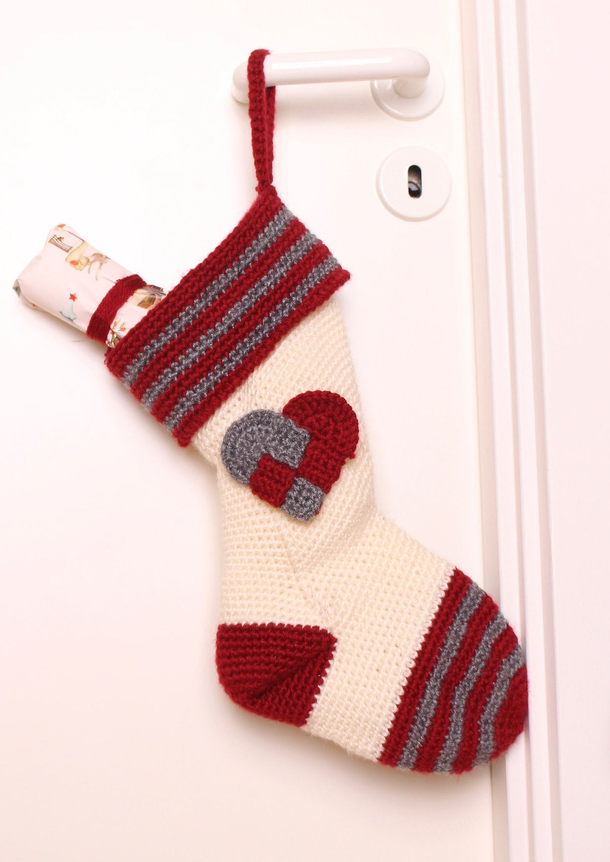 Sweet Christmas stocking with heart 