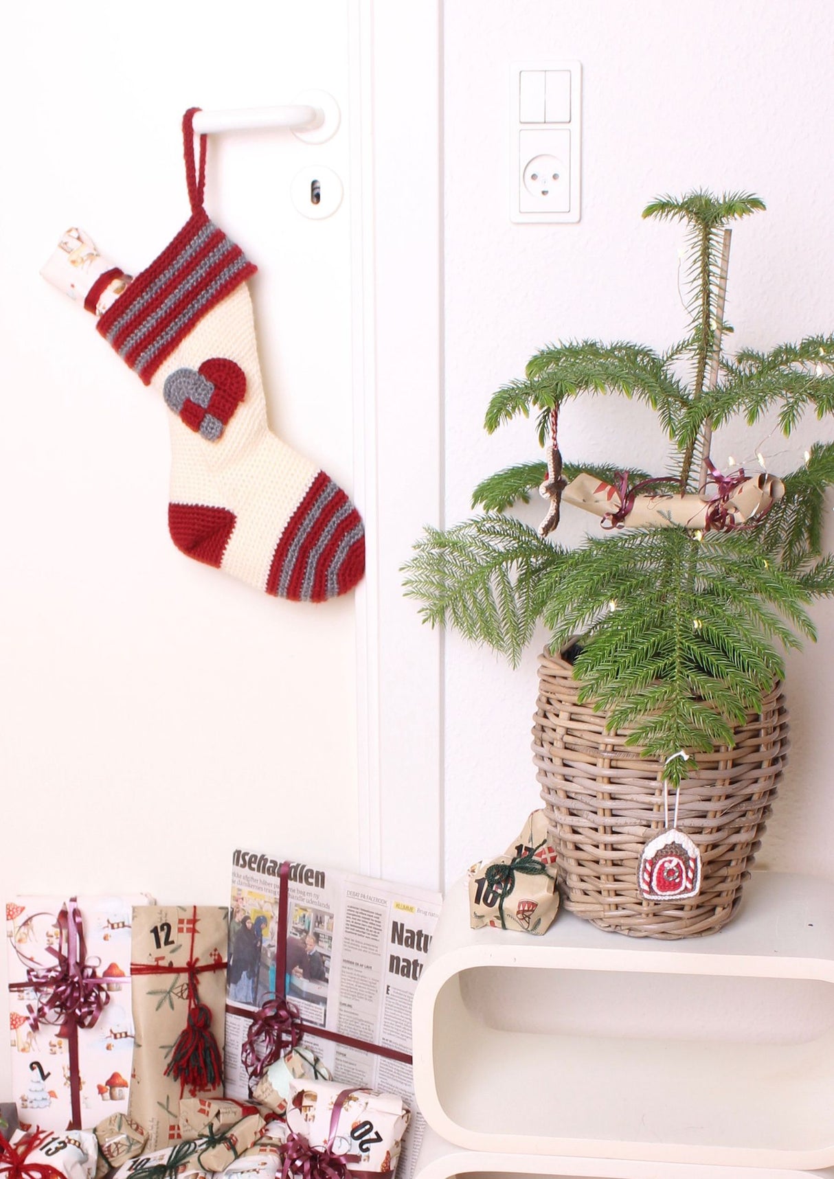 Sweet Christmas stocking with heart 