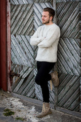 Men's sweater in double pearl knit