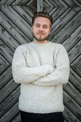 Men's sweater in double pearl knit