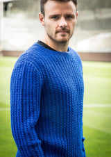 Men's sweater with narrow cables