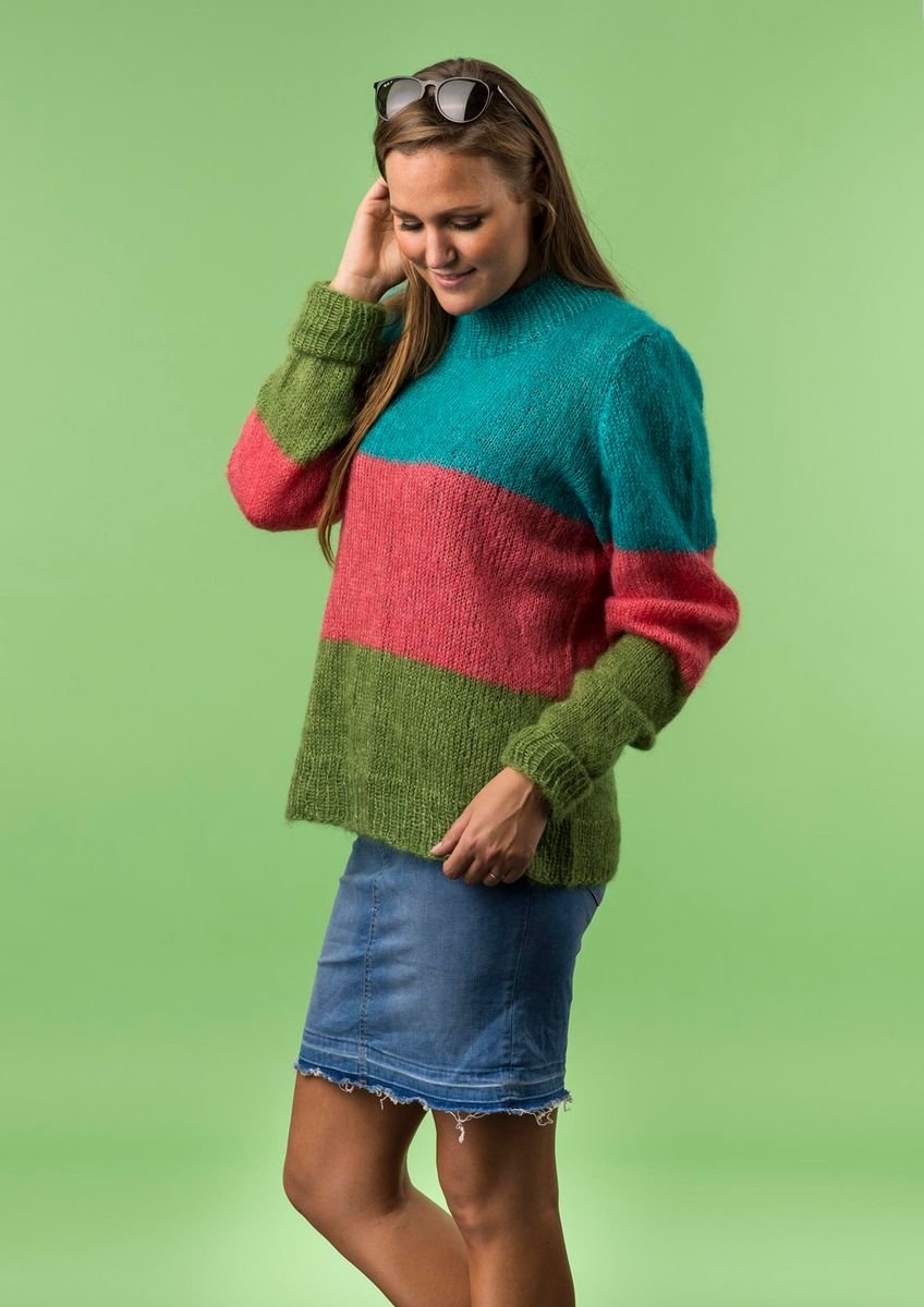 Trefarvet sweater