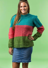 Trefarvet sweater