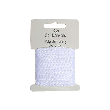 Go Handmade Polyester cord 10m x 1.5mm White