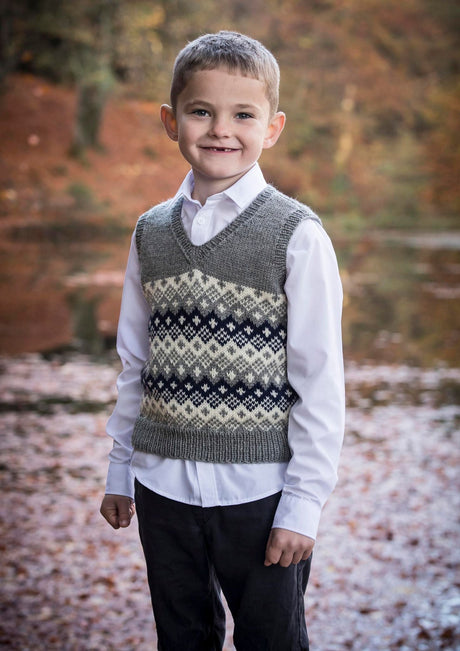 Boy's vest in fair isle pattern