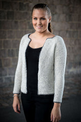 Short jacket with crocheted edges