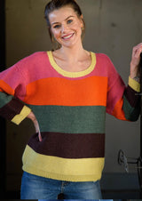 Striped sweater in block stripes 