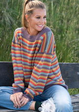 Four -colored, striped sweater