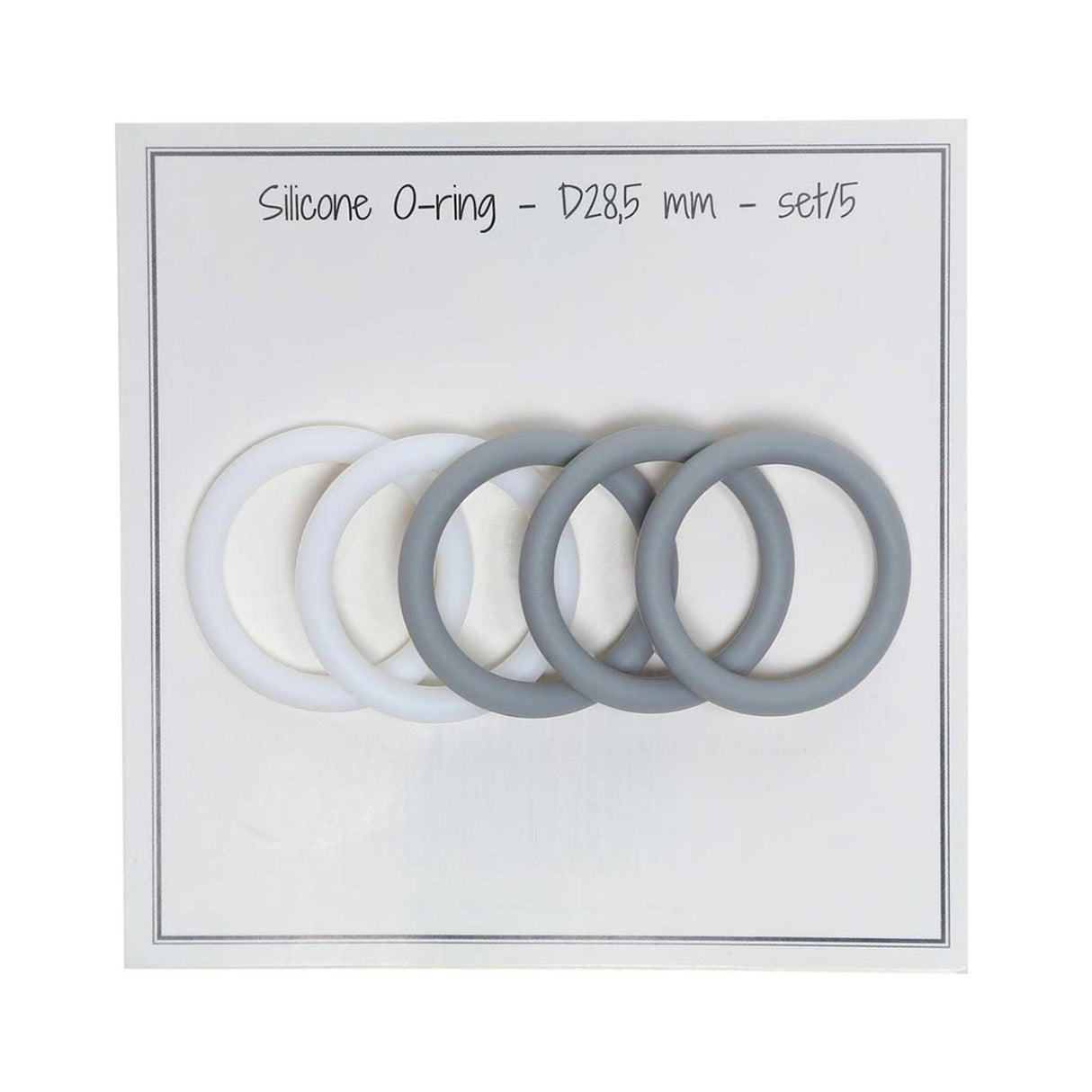 Go Handmade Silicone O-Ring 28.5mm Ø 5 pcs. white/grey