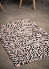 Crochet multi-colored square rug