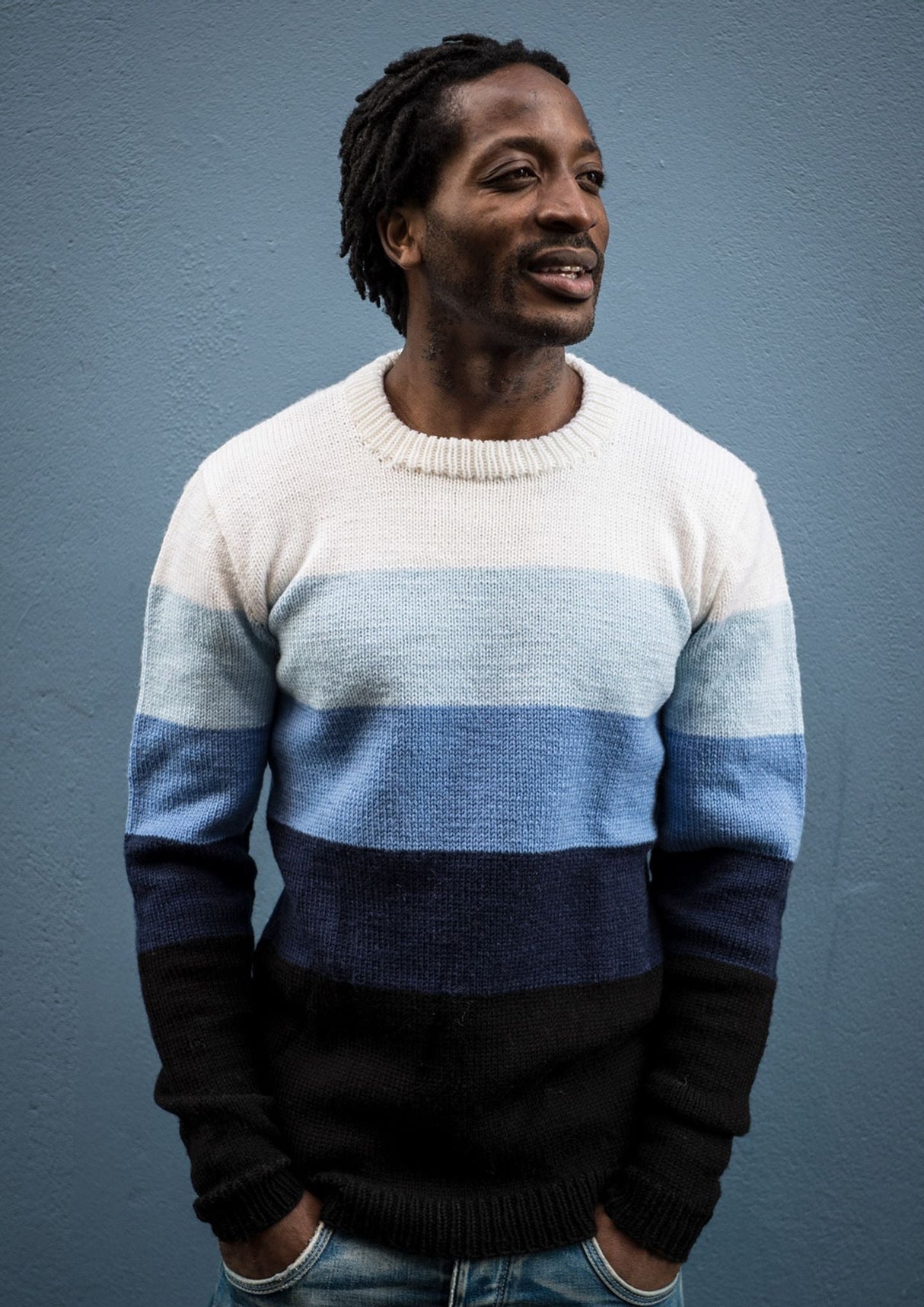 Men's sweater with wide stripes